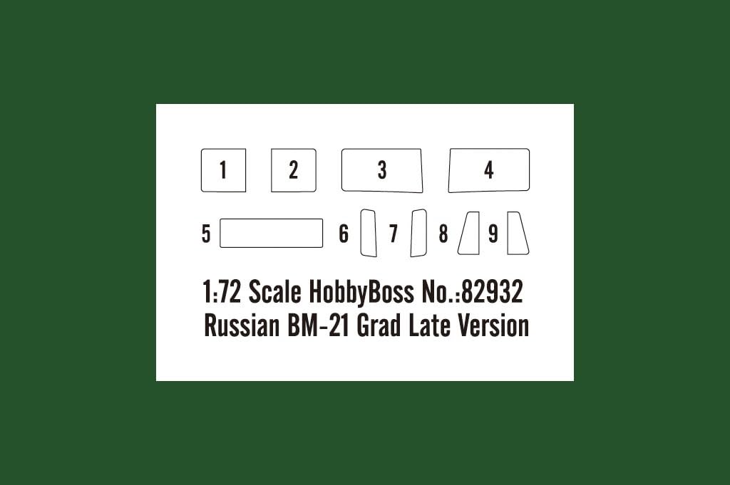 Hobby Boss 1/72 Fighting Vehicle Series Russian BM-21 Grad Self-Propelled Multiple Rocket Launcher, Late Model, 82932