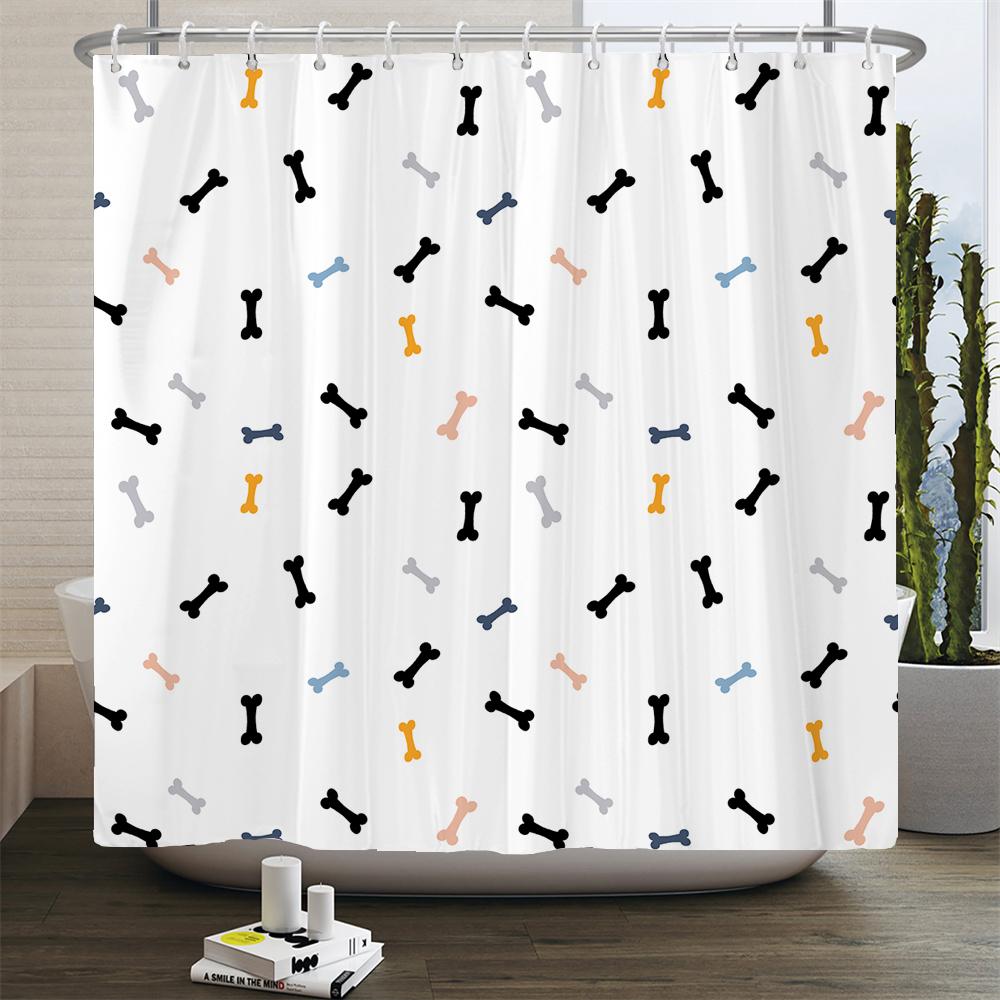 Cat Printed Shower Curtain Cartoon Animal Bath Curtains Bathroom For Bathtub Bathing Cover Shower Curtains with 12 Pcs Hooks
