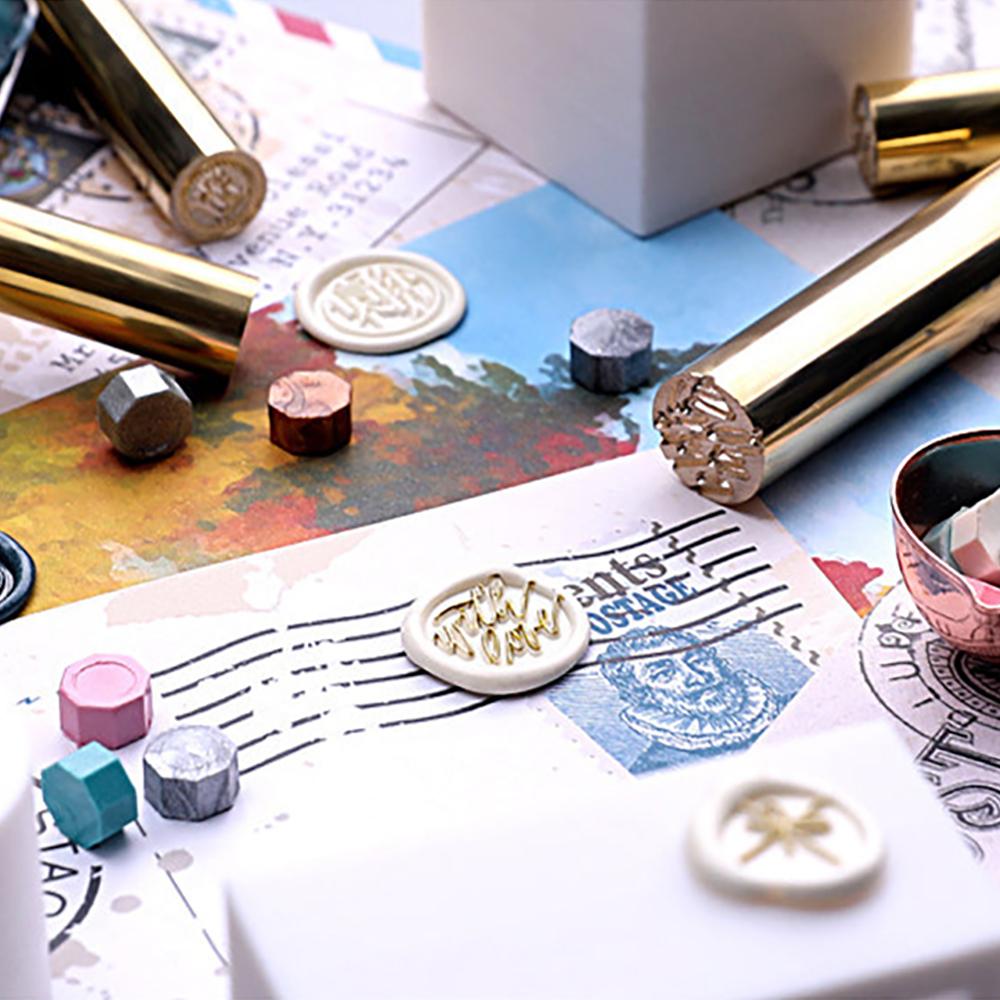 1pc Mermaid Wax Seal Stamp Column Compass Sealing Wax Stamps Mini Brass Stamp Gun Wax Seal 15mm for Envelope Invitation Wedding