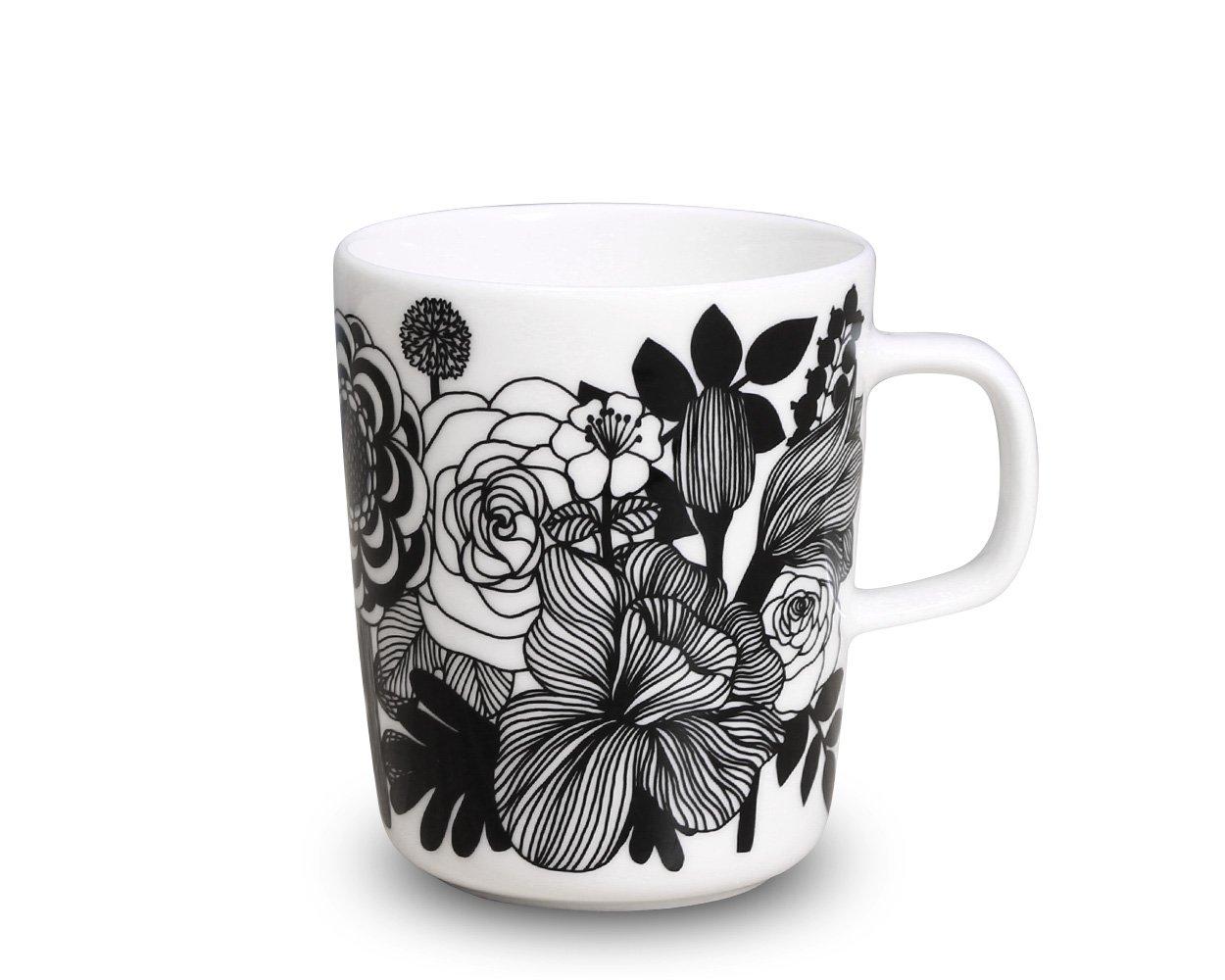 

Marimekko Mug Black and 68423 197 250ml, Siirtolapuutarha, White, [Item]