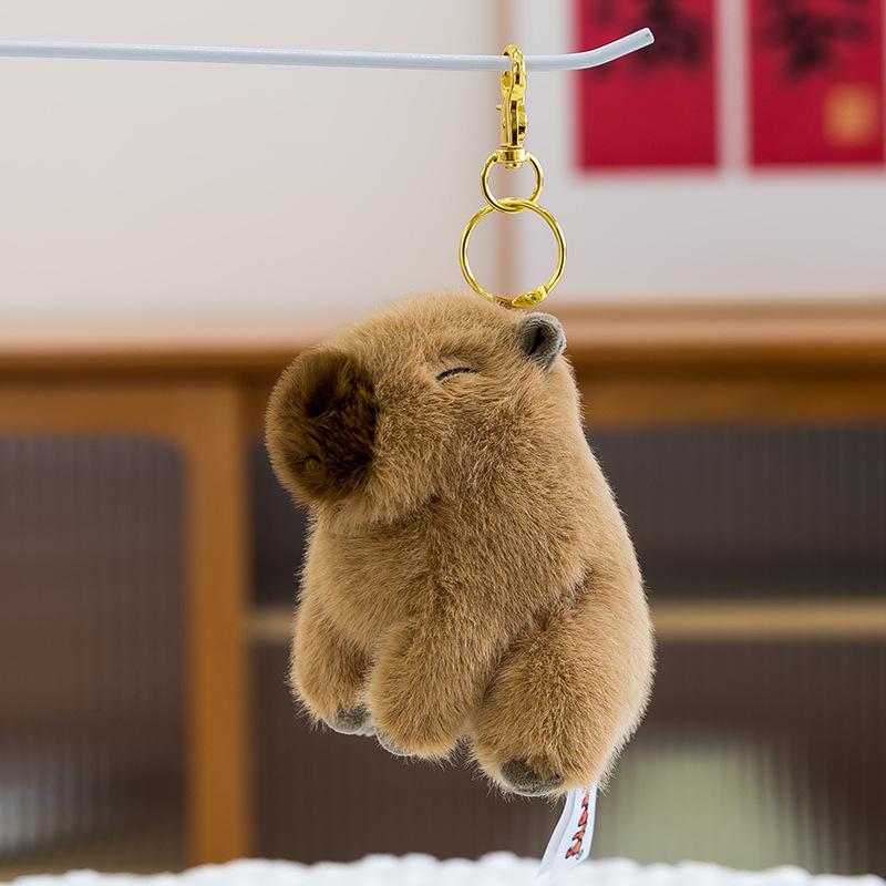 

Милая плюшевая игрушка капибара, имитация, детская подушка для сна, подвеска-карточка для рюкзака, кукла морской свинки 12cm【0.08kg】