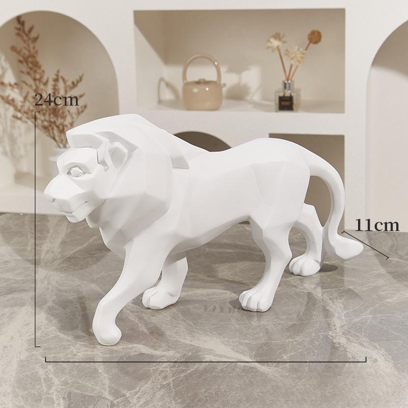 Hochwertige Löwen-Ornamente Wohnzimmer Weinschrank TV-Schrank Abstrakte Tiere Beste Skulpturenkunst Modern Minimalistisch Harzhandwerk für Zuhause
