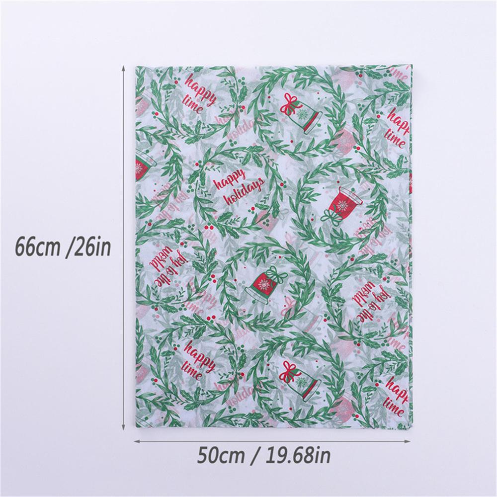 10 Sheets Christmas Decoration Tissue Paper for Flowers Gifts Wrapping Christmas Wreath Bell Printed DIY Craft Decoration Paper