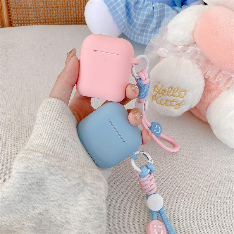 Simple Smiley Face Hand Rope for AirPods Pro1 Generation Protective Cover 1 Generation Pro1 Generation Apple Bluetooth Headset Case
