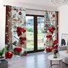 JIT 2pcs Festive Snowman Printed Curtain  Privacy Protection  Polyester  Christmas Window Decor  Home Decor  Rod Pocket Curtain