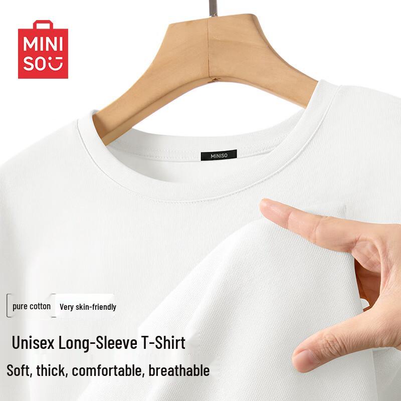 MINISO Men s Pure Cotton Long Sleeve T-Shirt XL