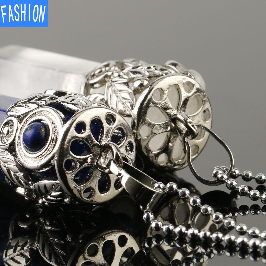 European And American Creative Multicolor Large Hexagonal Crystal Pendant Women'S Jewelry Versatile Natural Stone Necklace