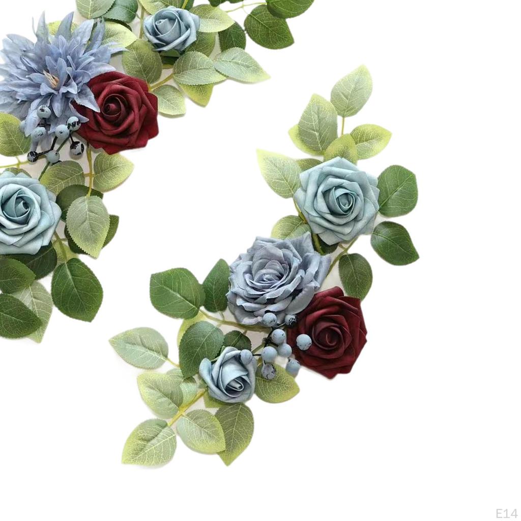 2 Stück Hochzeitsbogen Blumen Künstliche Blumengirlande Modernes Hintergrundkranz Girlande Ecke