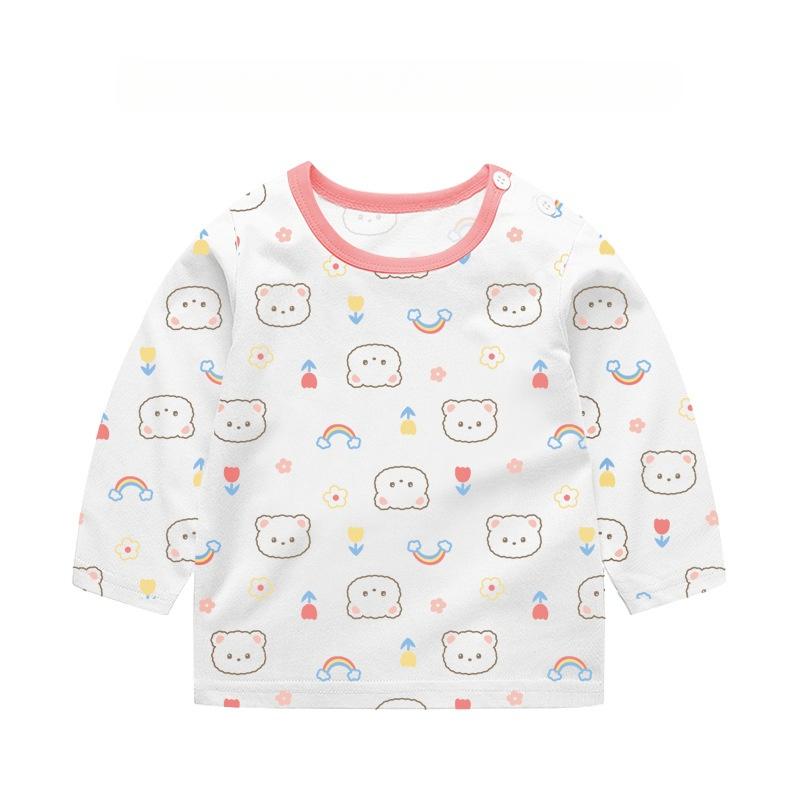 Baby Girl Autumn Long-sleeved T-shirt Baby Cotton Bottoming Shirt Girls Spring and Autumn Tops Small Children Fashionable Autumn Clothes