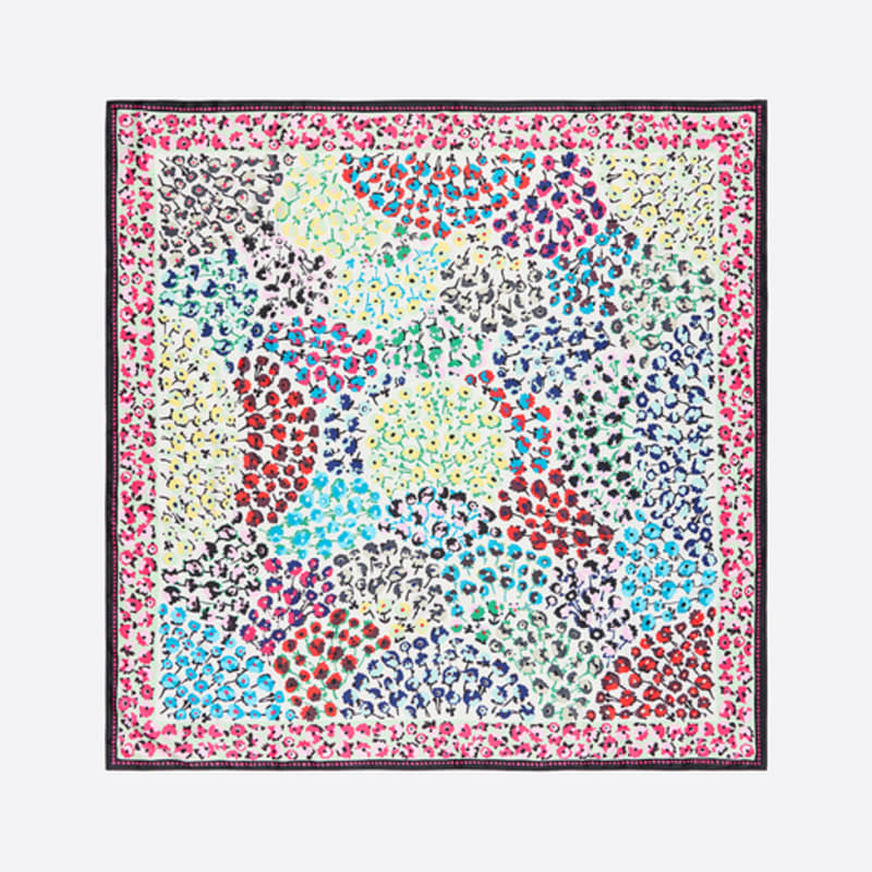 BIMBA Y LOLA [25SS] BIMBA Y LOLA White Border Floral Scarf B255AIF016