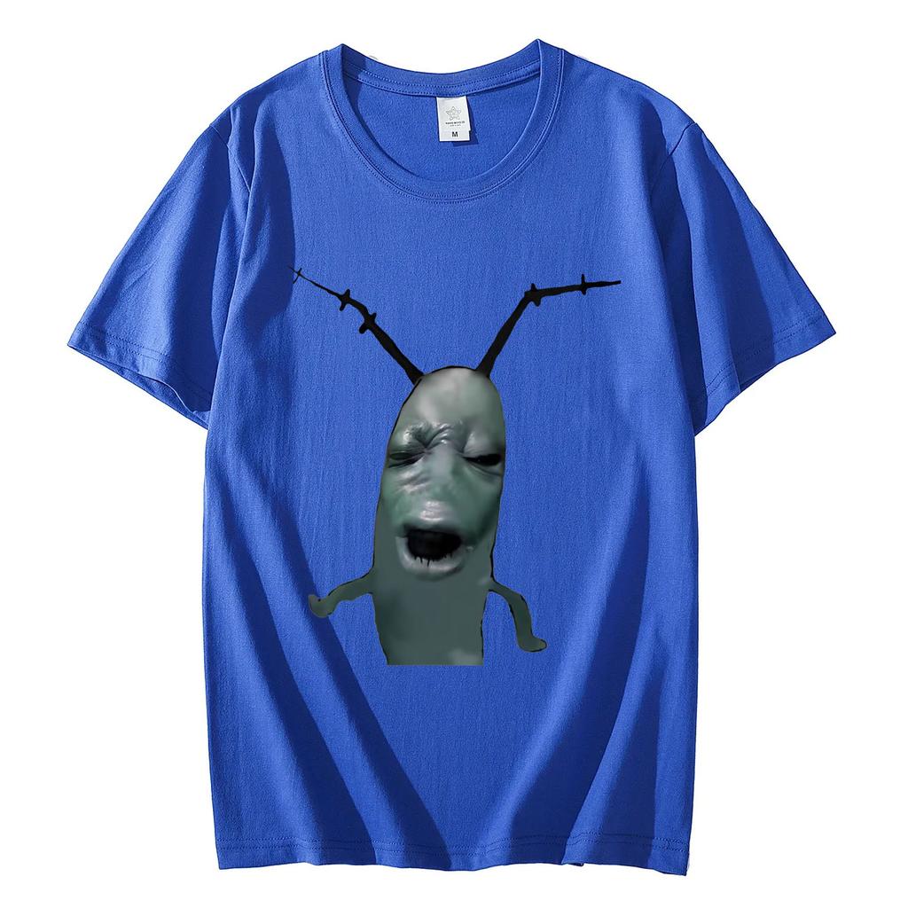 Cursed Plankton Funny Meme Graphic T Shirts Casual Comfort Short Sleeve Tshirt High Quality Fashion Oversized Tshirts Unisex