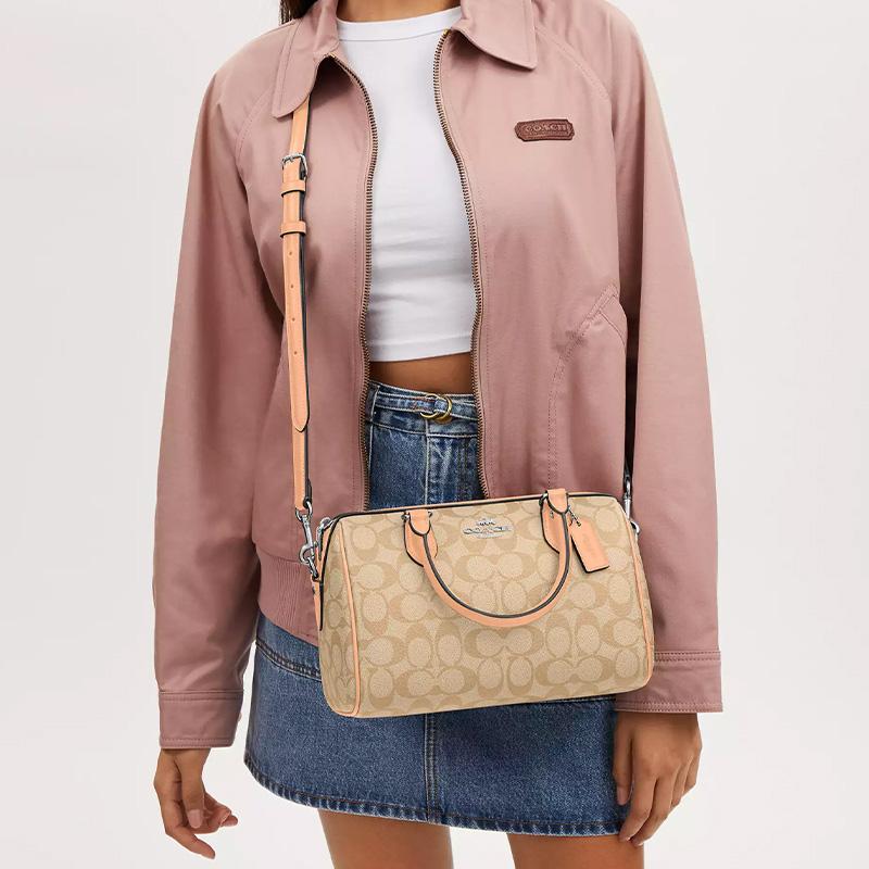 Coach Rowan 26 Vintage Floral Zip Closure Coated Canvas And Recycled Leather Tote Crossbody Bag Medium Women bags CS188-SVX1W