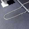 Factory  Rhodium Plated 925 Sterling Silver Box Chain Necklace 1.5-3mm Trendy Classic Wedding Gift Women's Jewelry