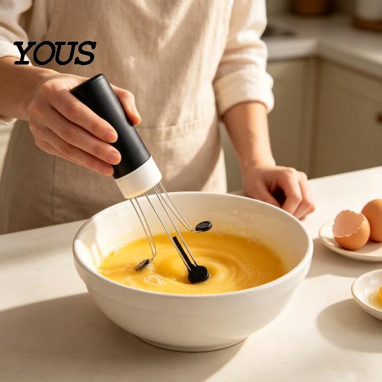 Cooking Helper for Mothers Automatic Hands Free Kitchen Mixer, 3 Speed Settings Battery Operated Accessory Gadget, Triangular Stable Base Cordless