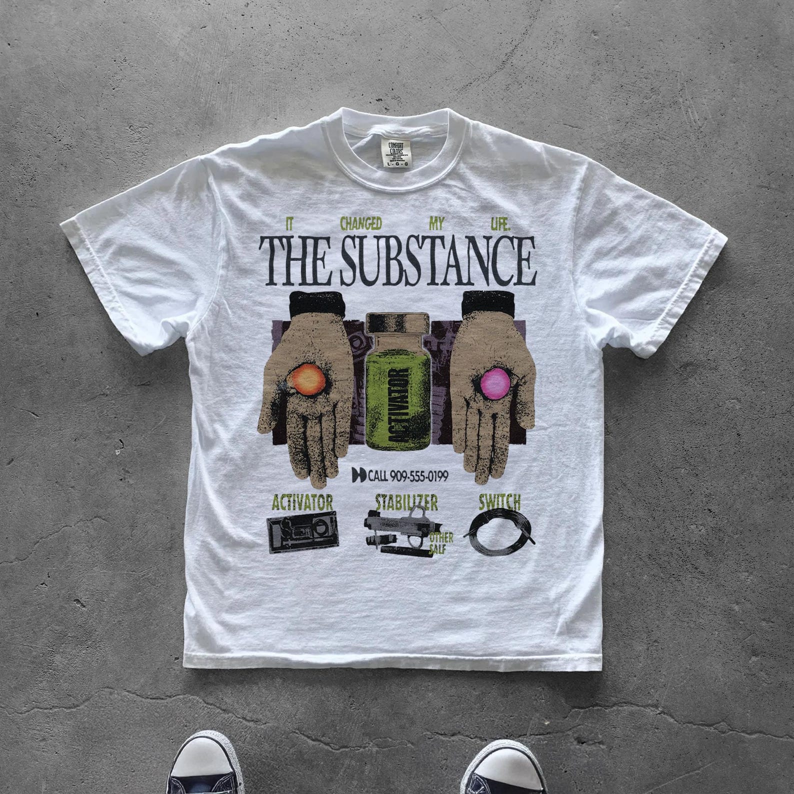 The Substance Shirt, Retro Horror Movie Tee, Vintage Graphic Comfort Colors T-Shirt L