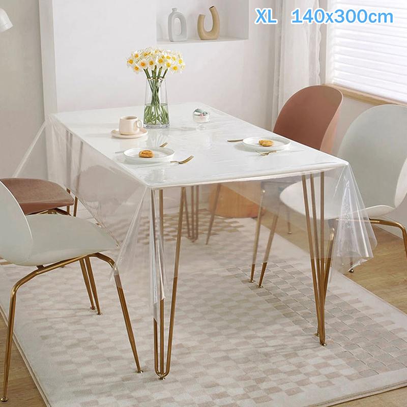 Rectangular Tablecloth Transparent Table Cloth Table Protector Heat Resistant Waterproof Oil Resistant Anti-Scratch Tablecloth