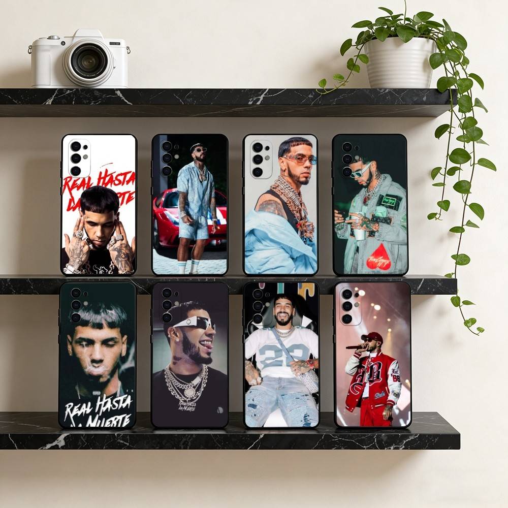 A-AnuelReal Phone Case Black Silicone Soft For Samsung S25,S24,S21,S22,S23,S30,Ultra,S20,Plus,Fe,Lite