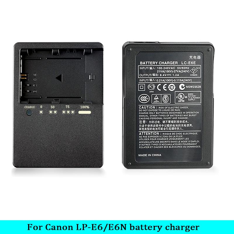 LC-E6E LC-E6 Charger For Canon LP-E6 LP-E6N LP-E6NH Battery EOS 70D 60D 5D Mark III 5D Mark IV 5DSR 6D MARK II 60D 80D 7D  R5 R6