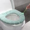 Plyšový potah na záchodové sedátko s držadlem Zesílený Pratelný Měkký O-tvar Čtyřsezónní Univerzální Hřejivá Podložka na Záchodovou Mísu