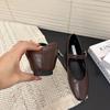 Women's Spring/Fall Mary Jane Flats with Single Buckle Strap and V-Cut Toe French-Style Ballet Flats with Built-in Heel Lift
