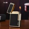 De Rui Creative Steel Shell Flint Lighter - Loud Sound, Open Flame, Inflatable, Side-Sliding, High-End Design
