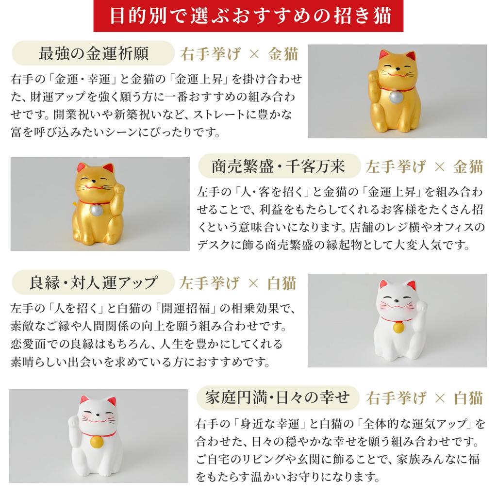 Fortune-telling Maneki-neko (Lucky Cat, Left Paw Waving, Set of 5 - White Cats) Lucky Fortune Slip, Good Luck/Wealth, Attracting Many Customers, Bring
