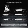 WILDMOK Professional 5 Piece Chef Knife Set with Wood Handle High Quality Stainless Steel Kitchen Knife Set Sharp Knife Set
