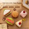 Plush Hamburger and Cake Charms - Small Doll Keychain Figurines
