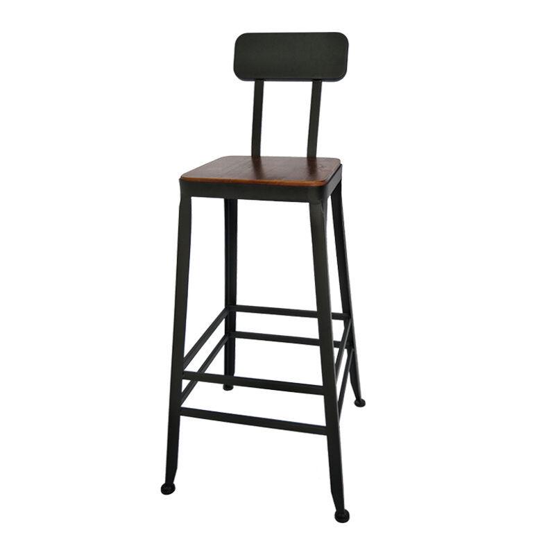 Solid Wood & Wrought Iron Bar Table Set for Milk Tea or Coffee Shop