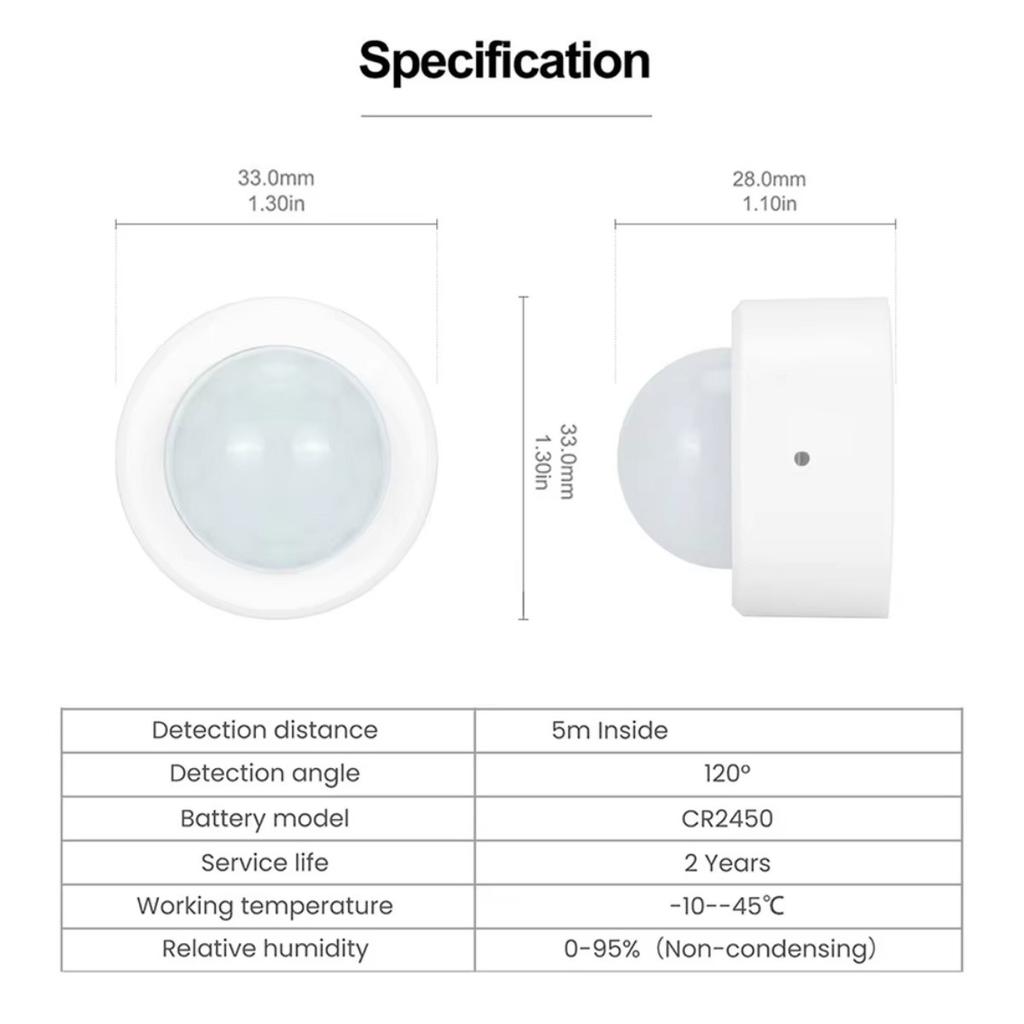 Zigbee 3.0 PIR Motion Sensor Smart Home Human Body Infrared Detection  Security Alarm Detector Works with Tuya  Alexa