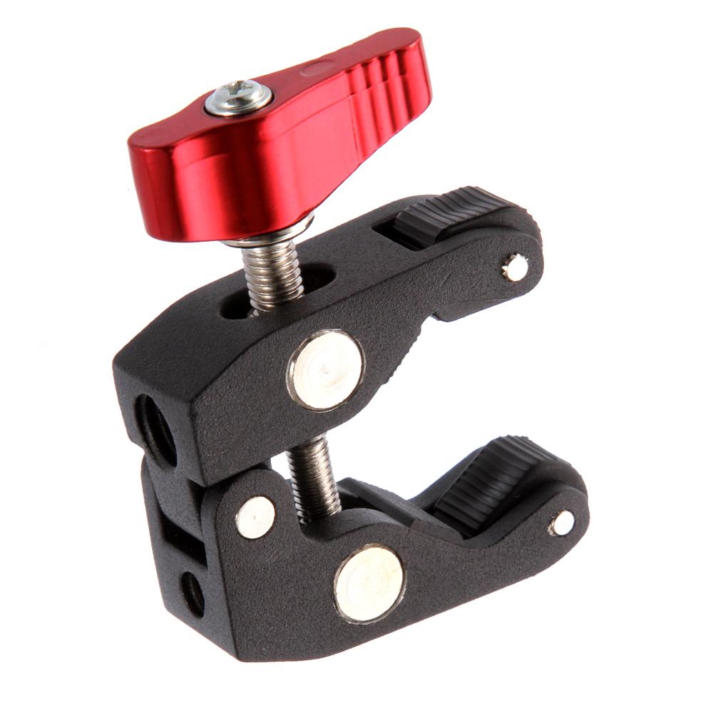 Metal Multi-function Ball Head Clamp Ball Mount Magic Arm Super Clamp w/ 1/4"-20 Thread for Camera Cage Rig Monitor/LED Lig