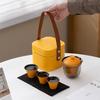 Portable Outdoor Travel Tea Set with Lid and Bowl A Simple and Luxurious Teapot with Three Cups Teaware Sets
