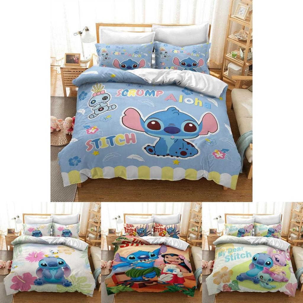 Zestaw pościeli Lilo i Stitch z uroczym nadrukiem 3D Stitcha do dekoracji pokoju dziecięcego