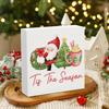 Christmas Decor Tis the Season Cute Santa Holiday Christmas Vibes Wooden Box Sign for Home Living Room Kitchen Dining Room Bakery Decor