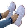 Medium Heel New Low-top Lace-up Single Shoes Women's Large Size Suede Casual Sports Shoes White Shoes