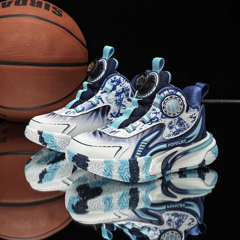 Waterproof Leather Boys' Basketball Shoes - Autumn/Winter 2025 Shock-Absorbing, Wear-Resistant Sports Footwear for Kids