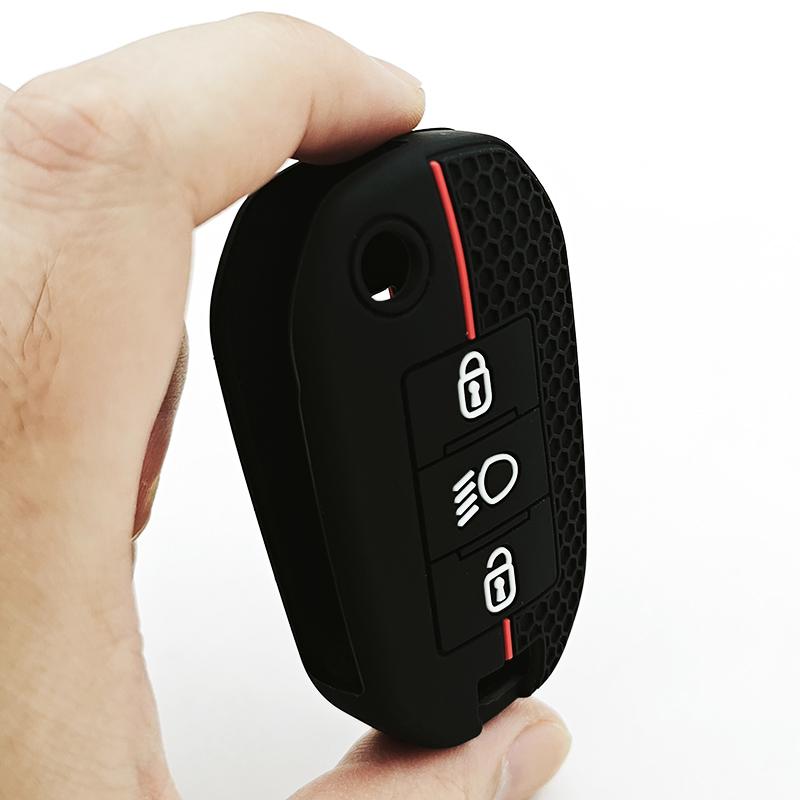 1PC Luxury Silicone Remote Car Key Case Cover Bag 3 Buttons For For Peugeot 508 301 2008 3008 408 For Citroen C4 CACTUS C5 C3 C4