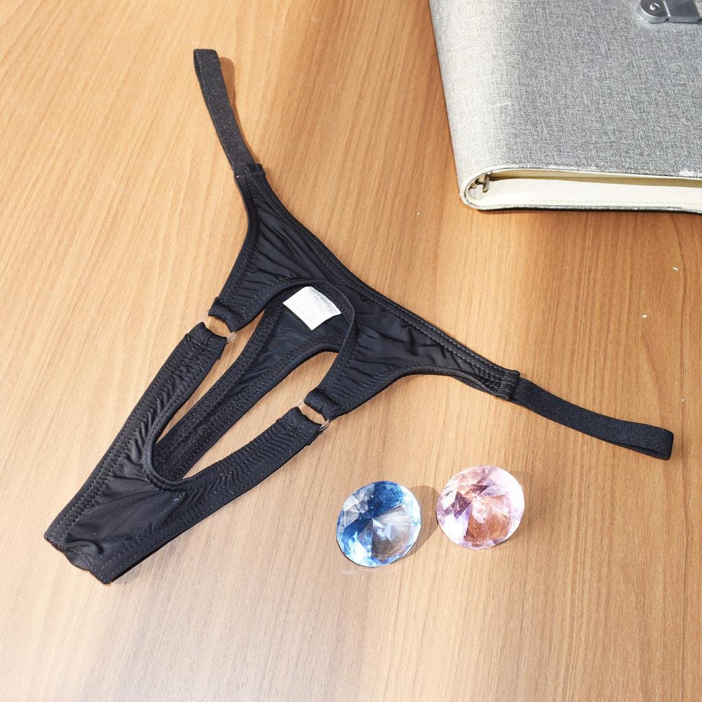 Penis Hole Underwear Erotic Panties For Men Sexy Cock Ring Underpants Male Sex G-String T-Back Thongs Ice Silk Erotic Lingerie