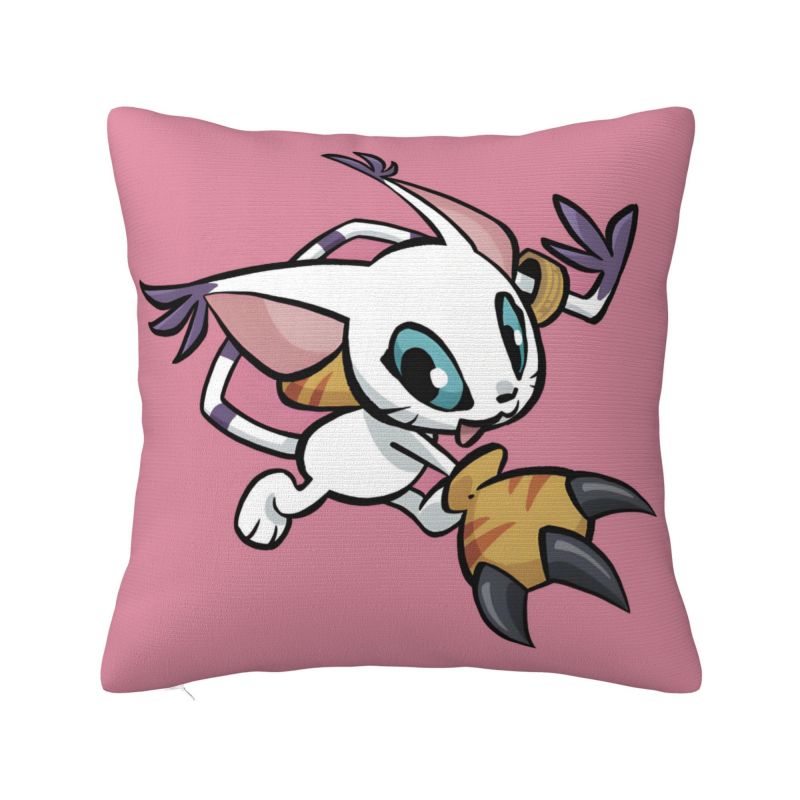 Custom Gatomon Modern Throw Pillow Cover Adventure Anime Chair Cushion