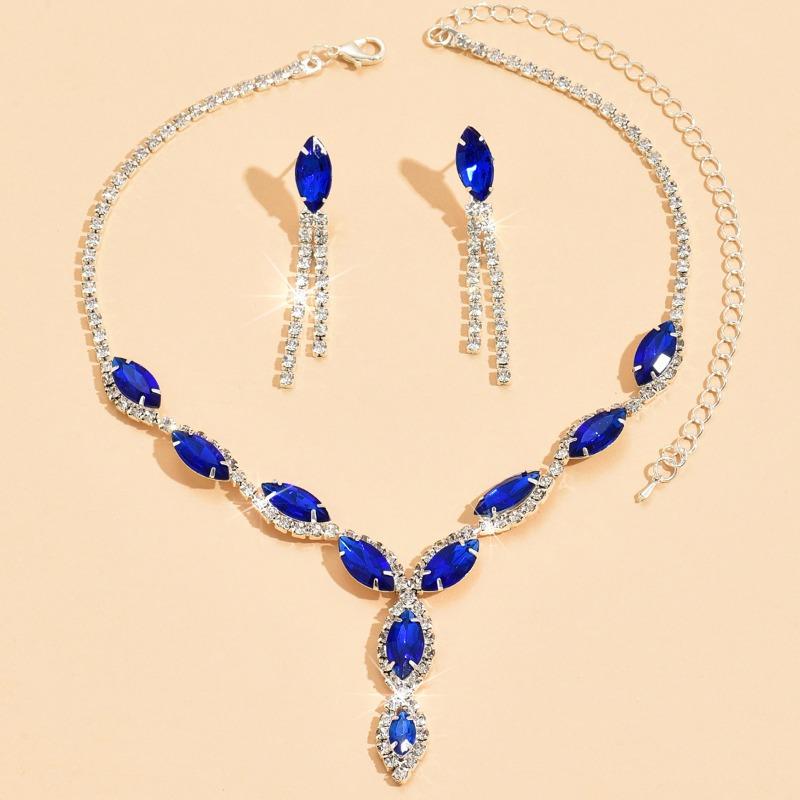 

Women s jewelry evening dress accessories 3-piece set: bracelet, necklace, and earrings