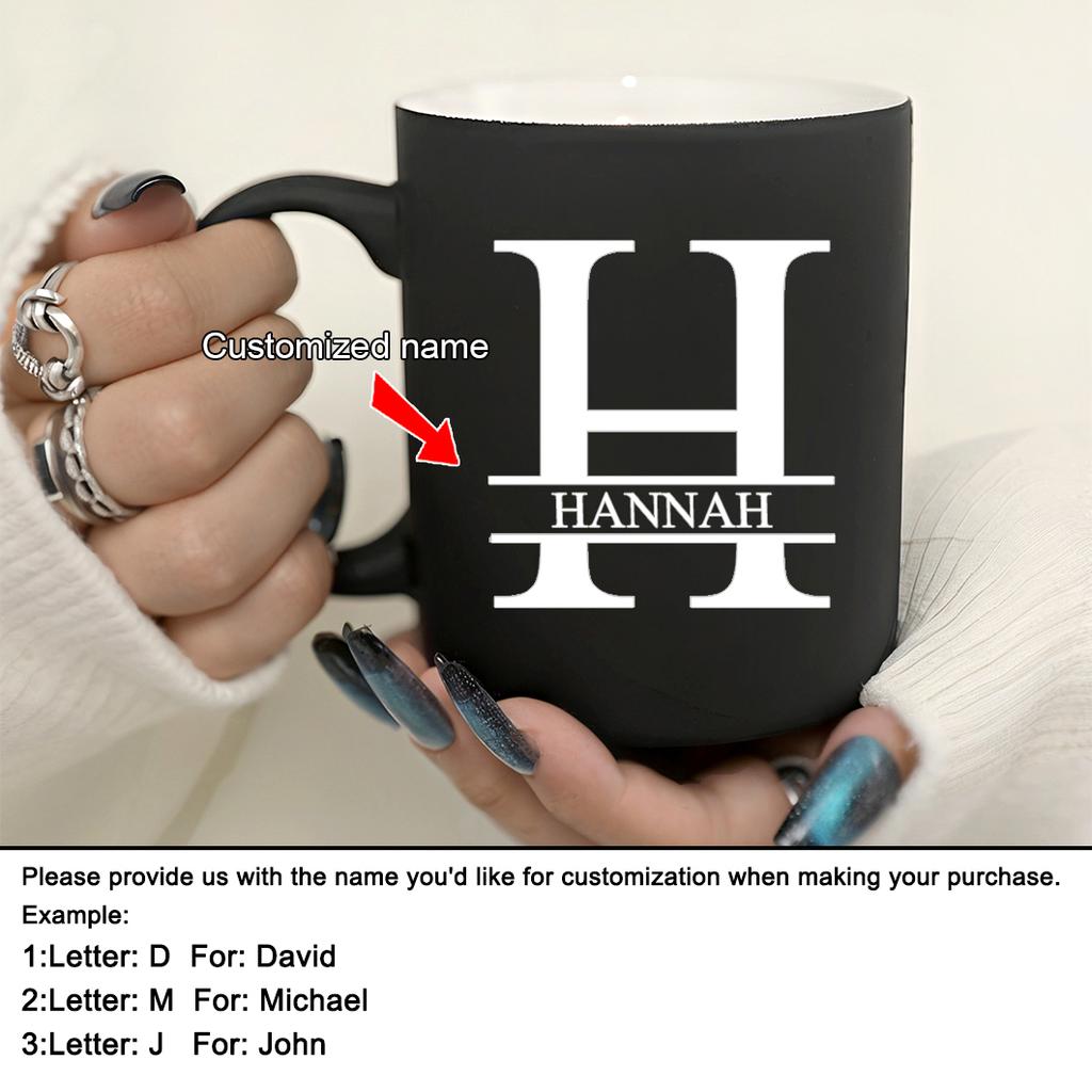 11oz Personalizowany Kubek do Mleka z Czarnym Napisem Dla Kawiarni, Ceramiczny Kubek do Kawy, Kubek do Picia, Filiżanka do Herbaty, Prezenty Świąteczne