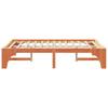Brown Bed Frame 140 x 190 cm Solid Pine Wood