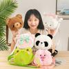 Creative Plush Bear Coin Purse With Keychain Soft Fabric Storage For Kids And Teens