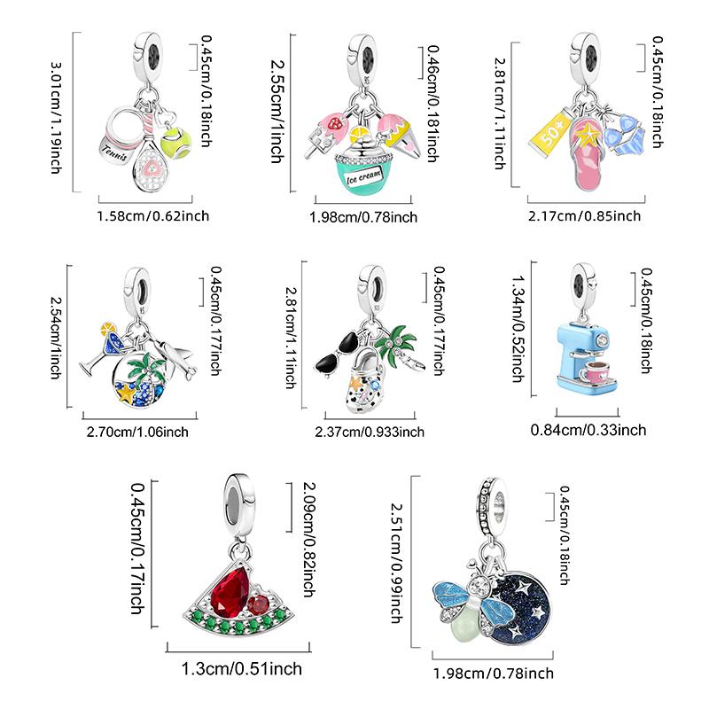 Copper Sea Turtle Ice Cream Cute Firefly Charms Bead Fit Diy Bracelet Bangle Making Gift Of High Quality Jewelry