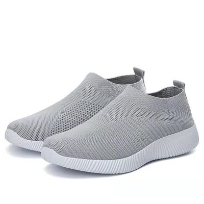 Zapatillas de Moda para Mujer Verano Malla Elástica Transpirable Planas para Dama Slip-on Deportivas Casuales Zapatos Vulcanizados Cómodos