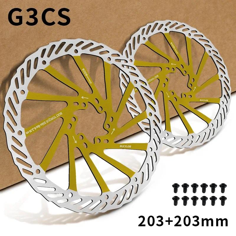 BUCKLOS Bike Brake Rotor G3 160mm 180mm 203mm Hydraulic Disc Brake Rotors with 6pcs Bolts for MTB Mountain Bicycle Accessories
