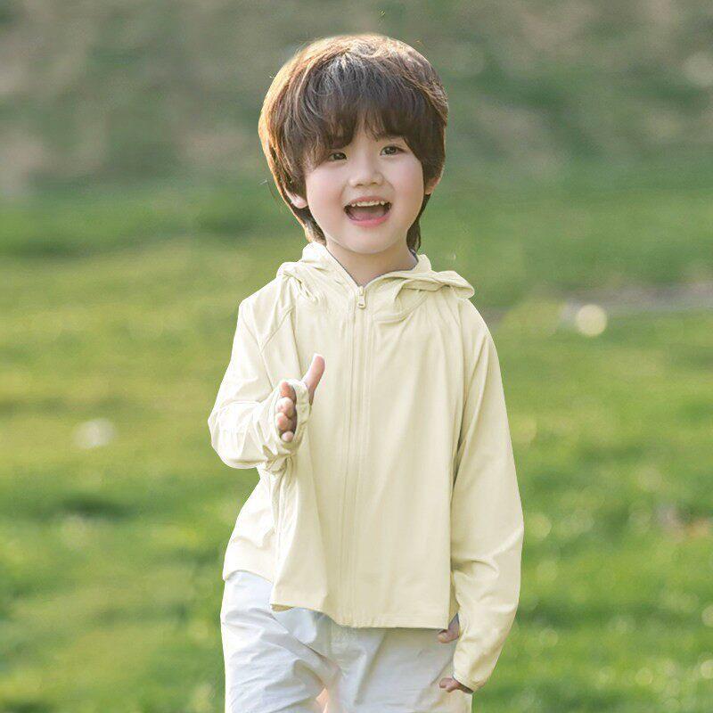 Children's sunscreen clothes Ice silk 1011 new light and breathable anti-ultraviolet ice-sensitive boys and girls baby sunscreen clothes