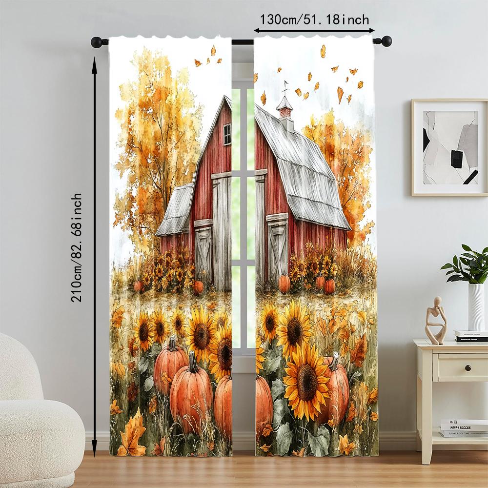 2 Pcs   Versatile Polyester Transparent Curtains for Home Decoration Chic Country Farmhouse for Use In Bedrooms and Living Rooms