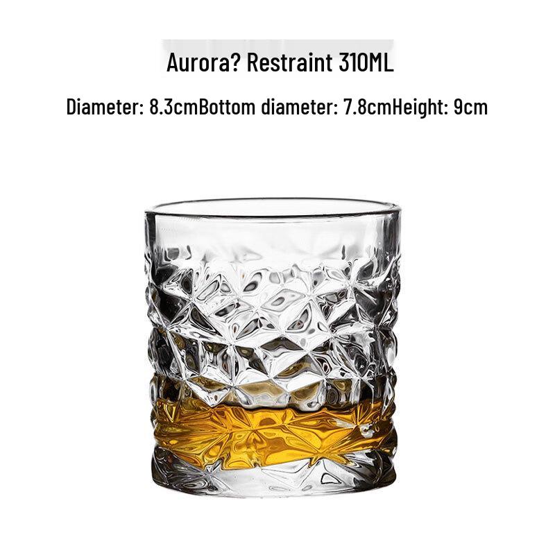 LK Embossed Whiskey Glasses Set 310ML (Set of 2)