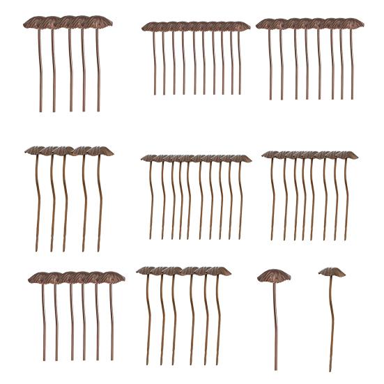 1/5/6/8/10Pcs Wrought Iron Mushroom Decoration Set Lightweight Stable Structure Desk Ornament Garden Home Decor